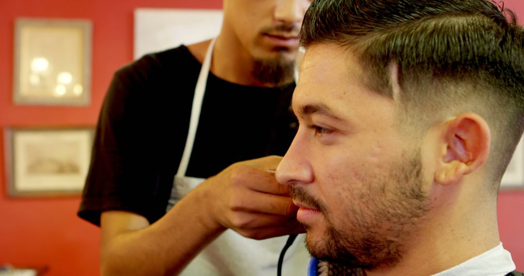 Barber Trimmed Hair of Bearded Man Interior - Free Images, Stock Photos and Pictures on Pikwizard.com