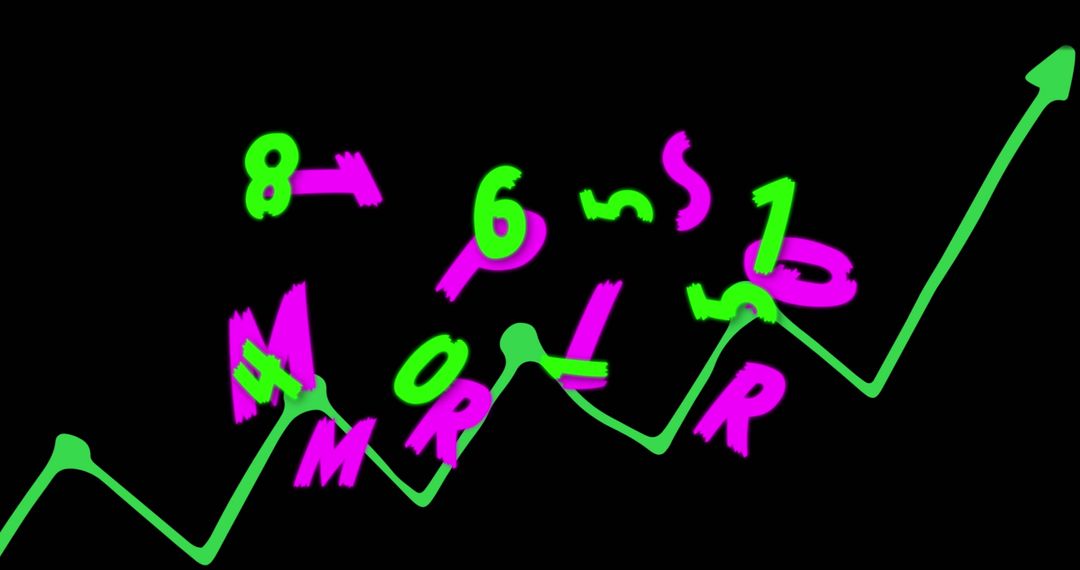 Abstract Digital Finance Conceptual Art with Rising Graph