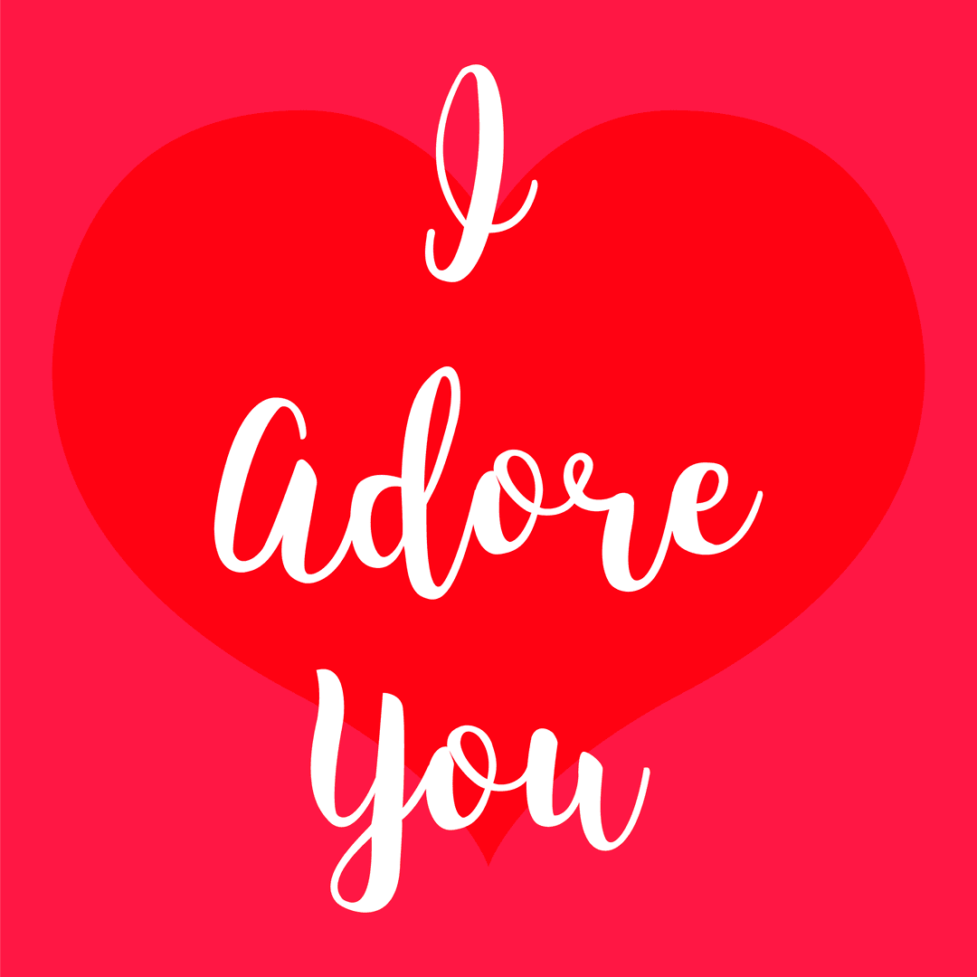 Transparent Heart with I Adore You Text for Love Messages
