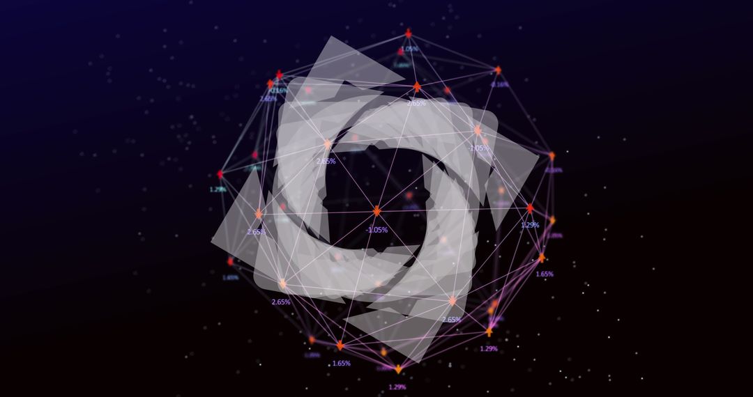 Abstract Digital Network with Geometric Shape