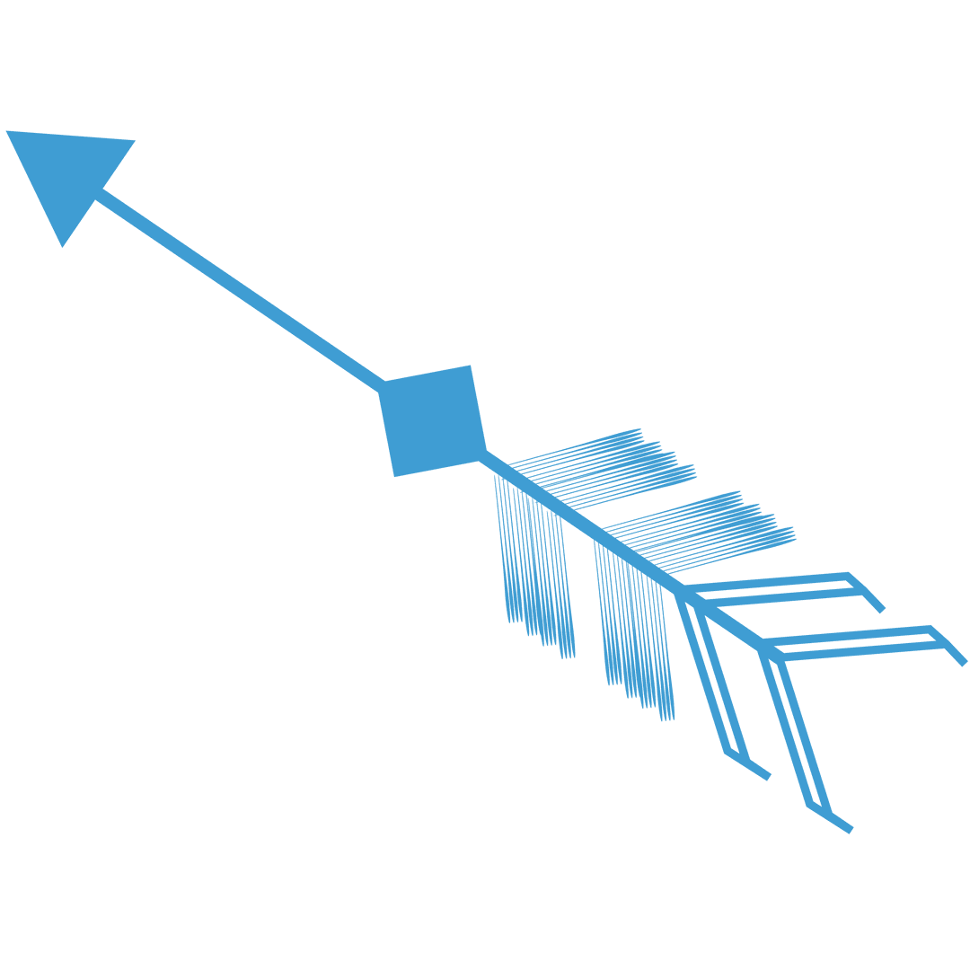 Blue Arrow Vector on Transparent Background Indicating Direct Path
