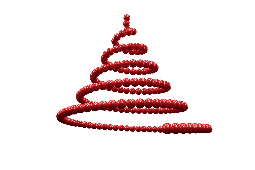 Red Spiral Design on Transparent Background Isolated Vector