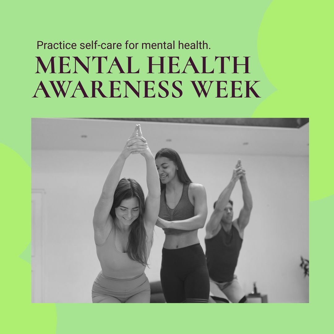 Group Yoga Session Promoting Mental Health Awareness Week