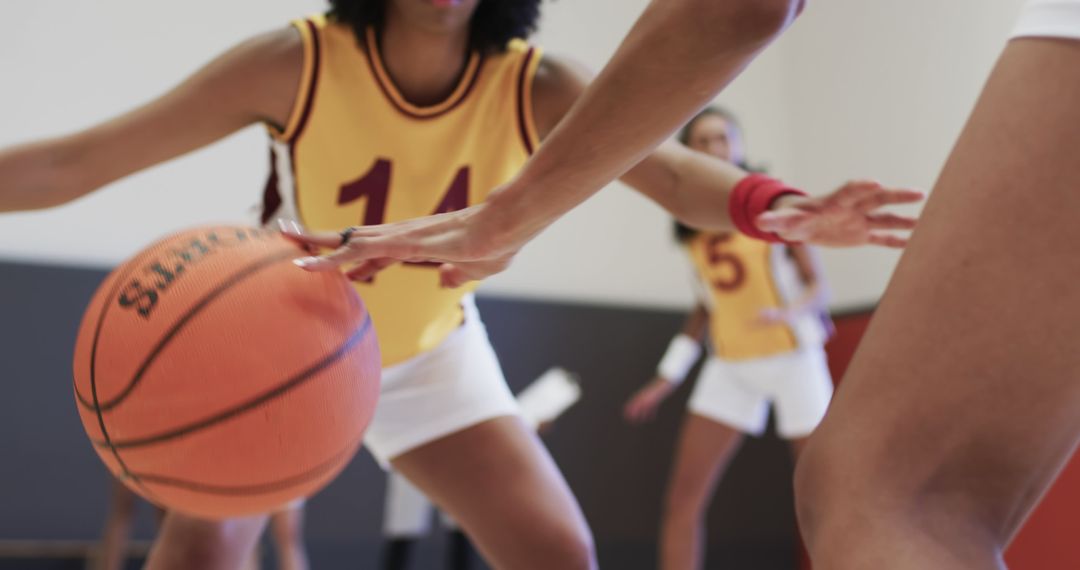 Female Basketball Players Competing on Court - Free Images, Stock Photos and Pictures on Pikwizard.com