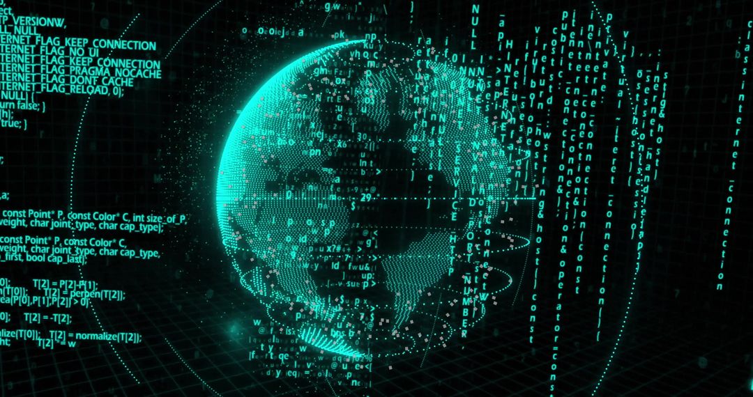 Digital Data Over Globe Interface Highlighting Global Business Concepts