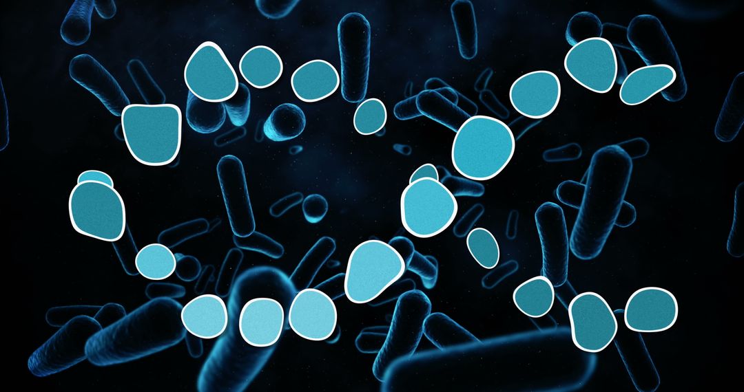 Abstract DNA and Bacteria on Dark Scientific Background