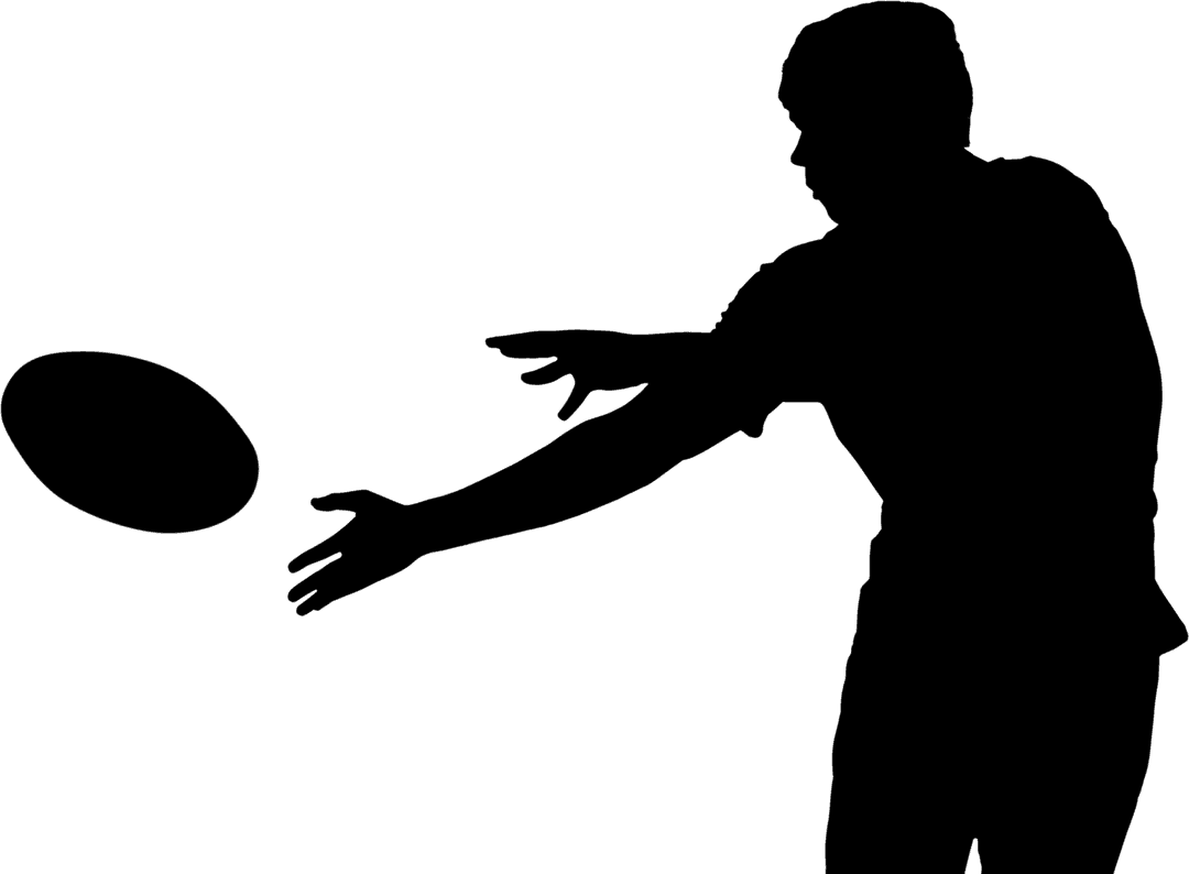 Rugby Player Catching Swirling Ball Fashion Transparent Uniform Scene