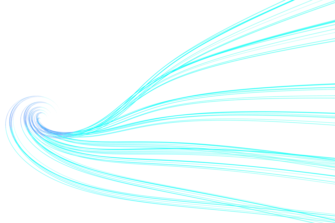 Abstract Blue Digital Wave Design on Transparent Background