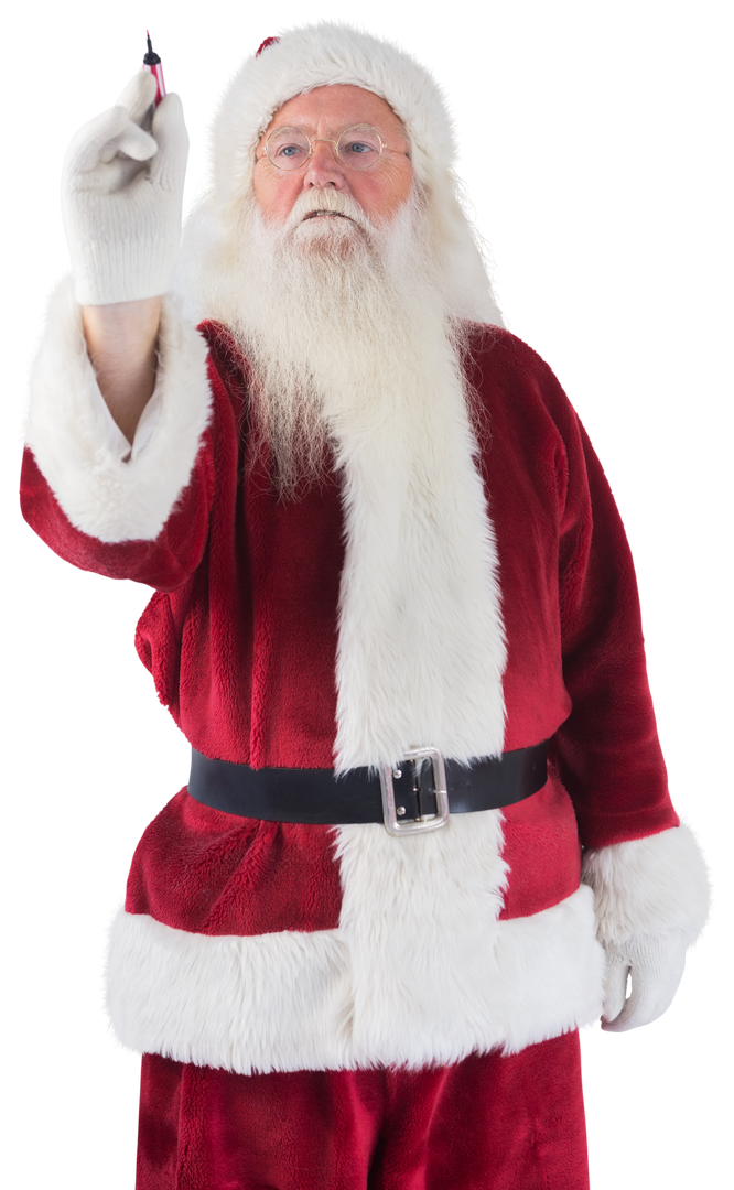 Transparent Background Santa Writing Letter with Red Pen - Download Free Stock Images Pikwizard.com