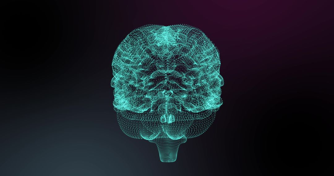 Glowing Digital Brain Demonstrating Global Data Connections