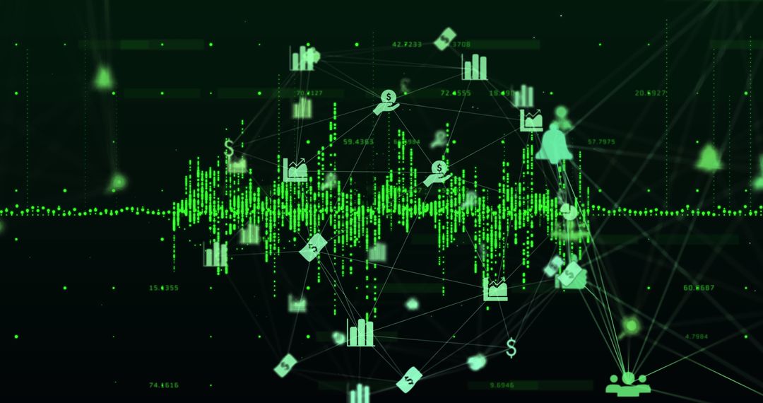 Image of globe of network of connections with icons and data processing - Free Images, Stock Photos and Pictures on Pikwizard.com