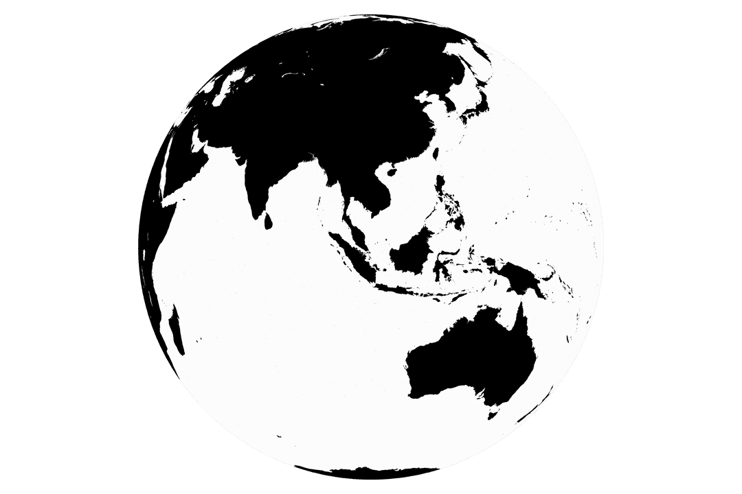 Black and White Earth Globe Illustration on Transparent Background