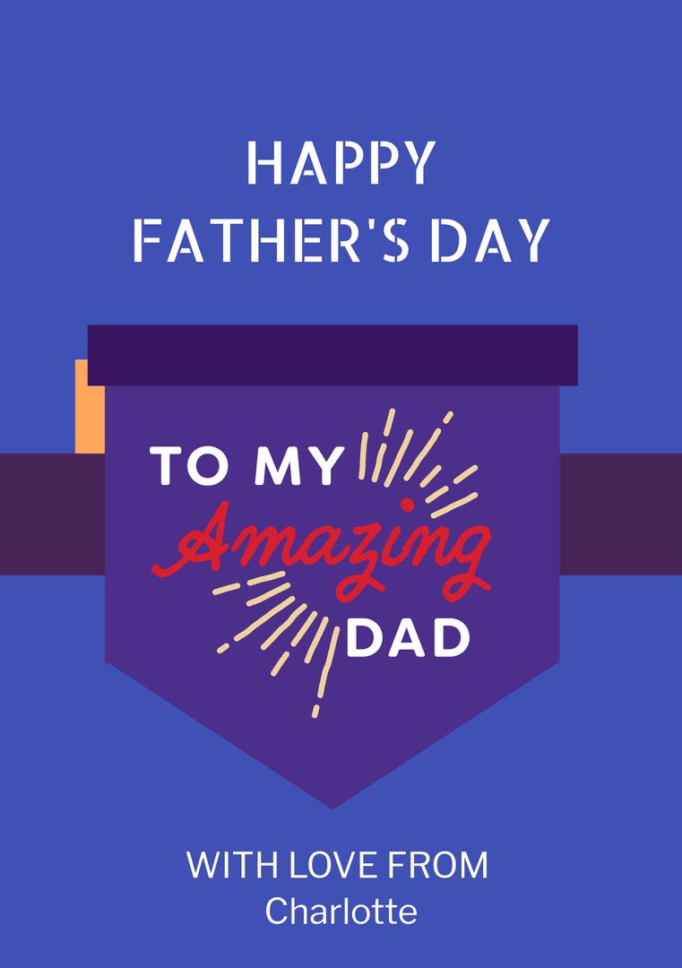 Father's Day Card Design with Festive Banner and Fireworks Graphic - Download Free Stock Templates Pikwizard.com