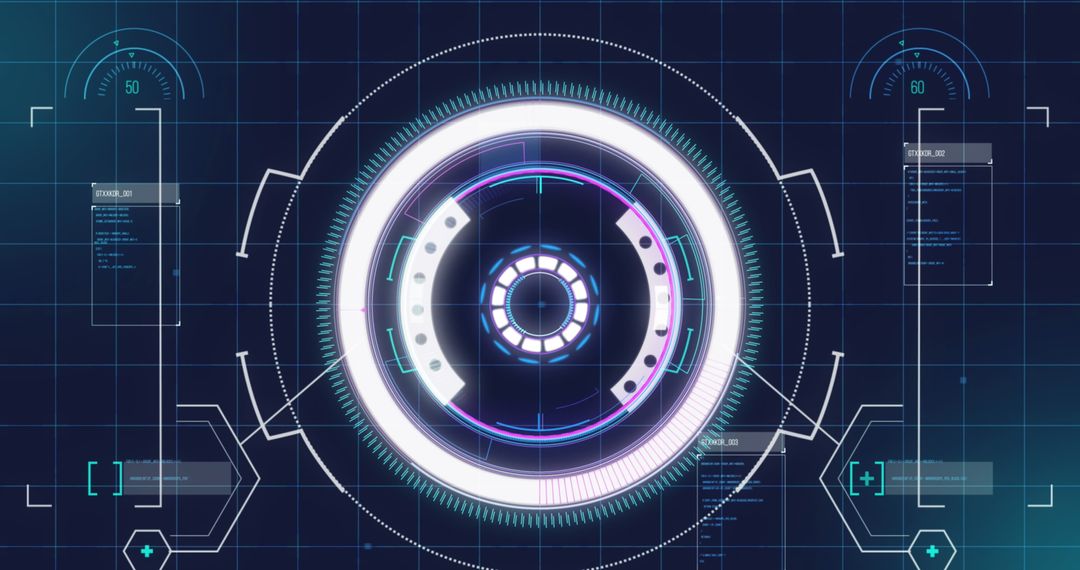 Futuristic Data Interface with Circular HUD
