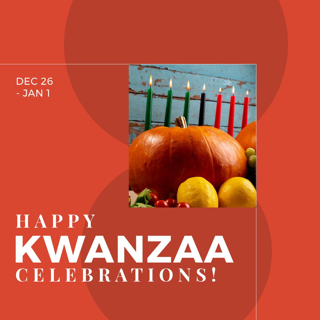 Kwanzaa Celebrations Card with Candles and Fruits