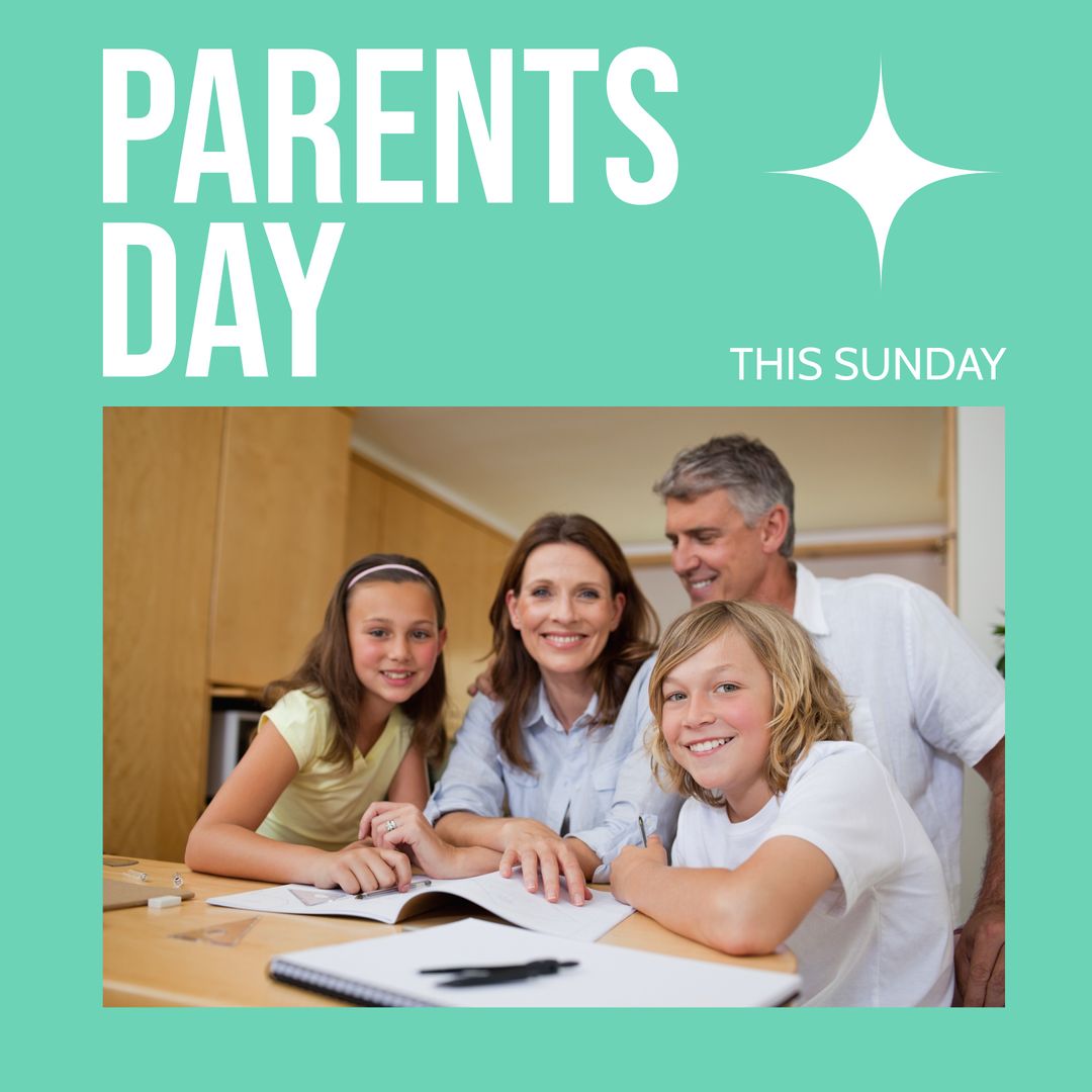 Family Spending Quality Time at Home for Parents Day