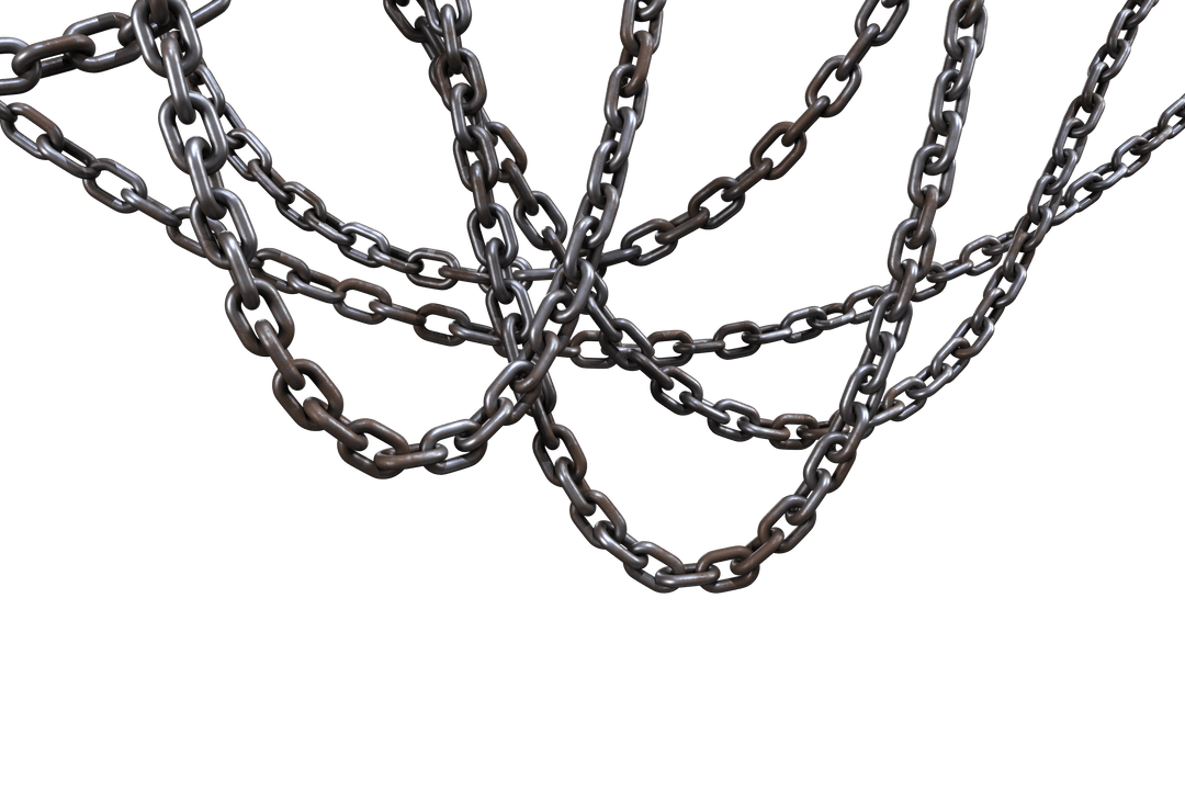 Connected Metallic Chains with Transparent Background - Download Free Stock Images Pikwizard.com