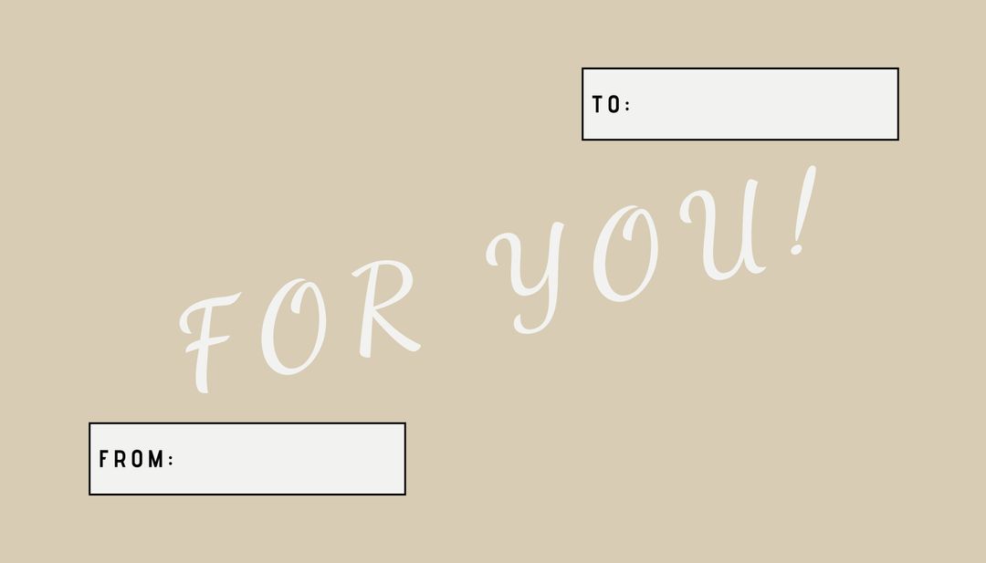 Minimalist Gift Message Template with To and From Fields - Download Free Stock Templates Pikwizard.com