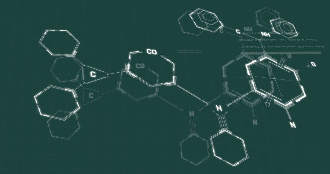 Digital Interface Showing Chemical Structure and Data Analysis
