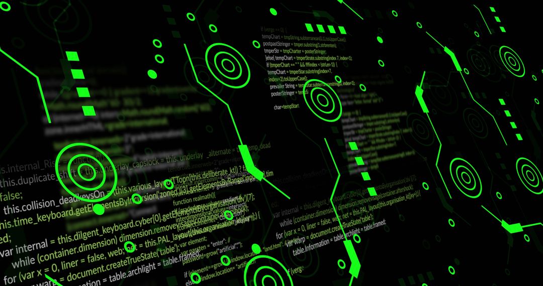 Futuristic Green Digital Interface with Data Streaming