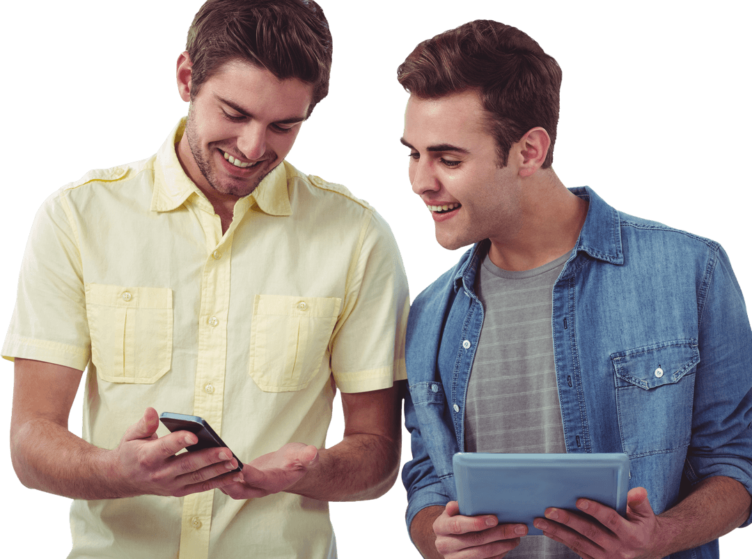 Transparent Creative Team Using Devices in Casual Office