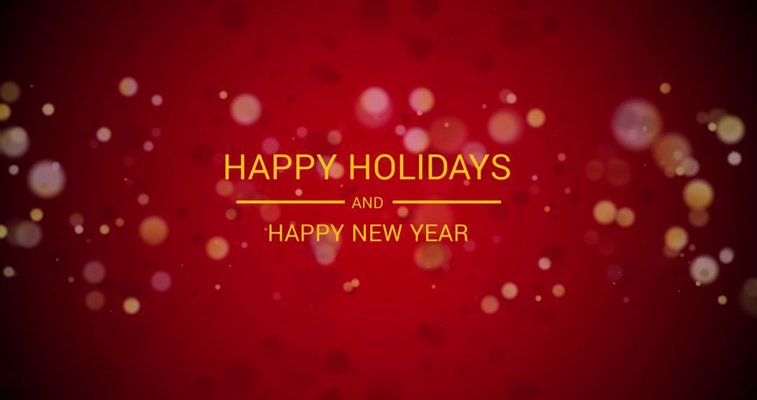 Festive Holiday Greeting with Falling Snowflakes on Red Background