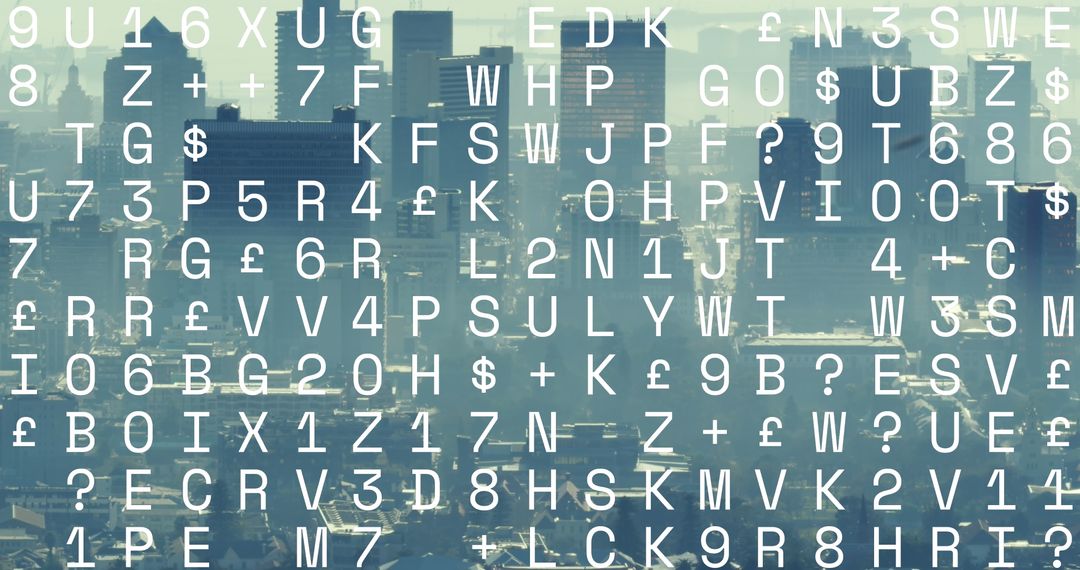 Digital Data Streams Over City Skyline