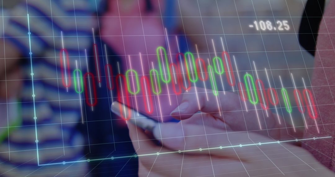 Businesswoman Analyzing Financial Graphs Using Smartphone