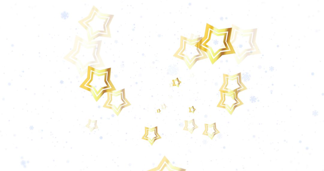 Golden Stars Floating on White Background for Festive Holiday Celebrations