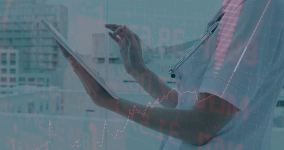 Healthcare Professional Using Digital Technology for Data Analysis