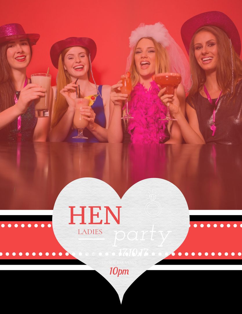 Joyful Hen Party Celebration with Toasting Women Friends - Download Free Stock Templates Pikwizard.com