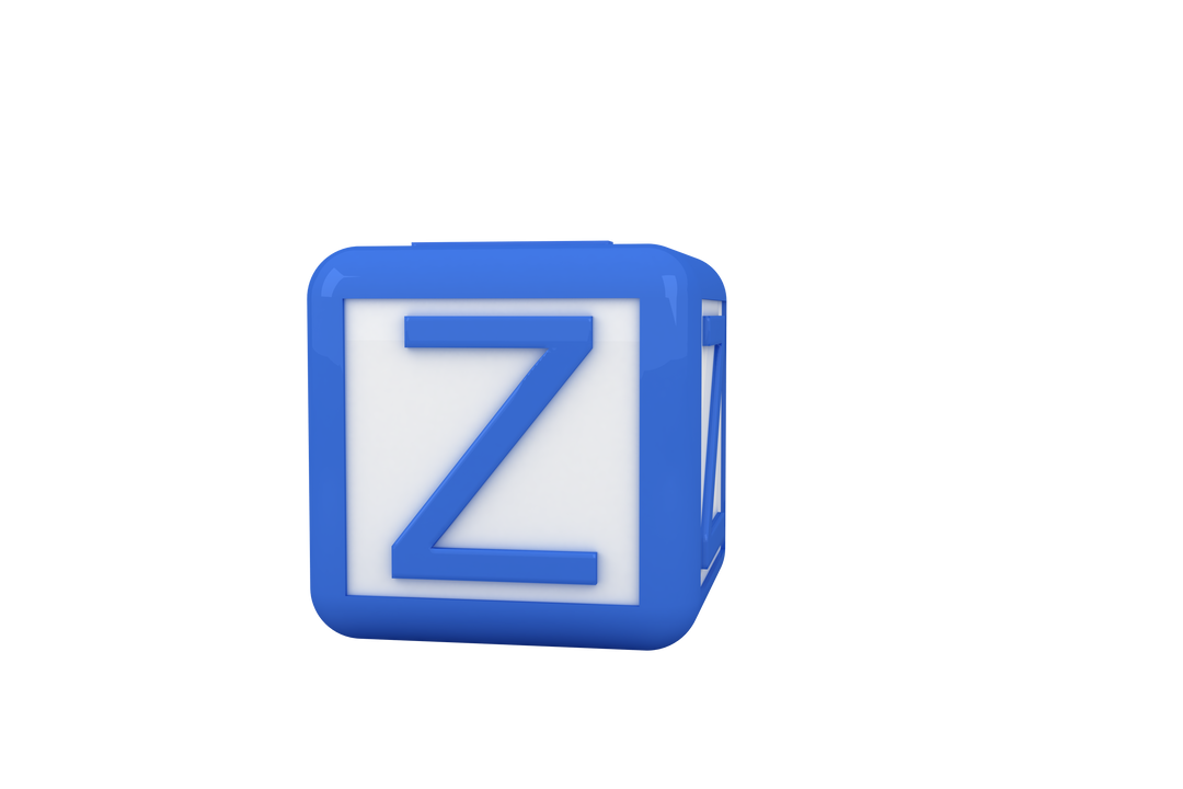 Transparent Cube with Blue Z Letter Vector Illustration - Download Free Stock Images Pikwizard.com