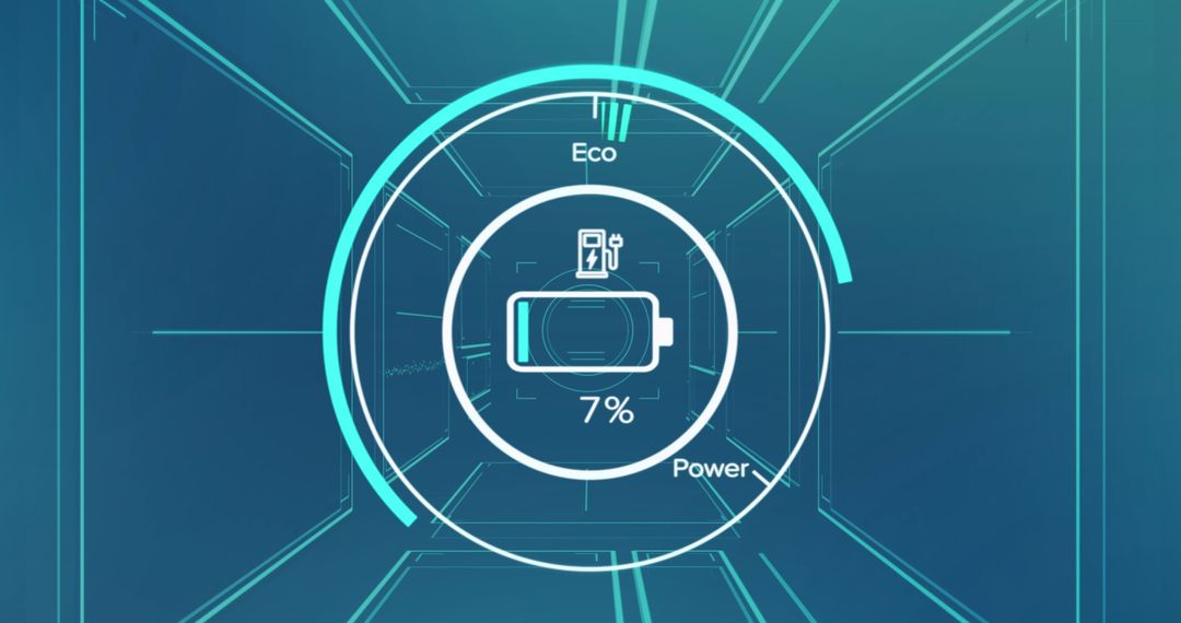 Futuristic Data Processing Graphic on Blue Tech Background
