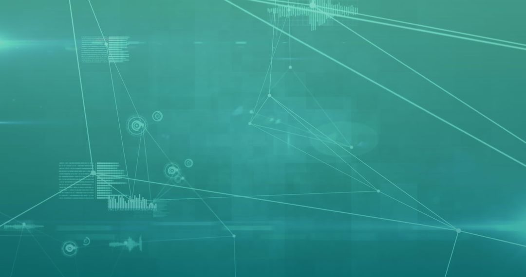 Abstract Network Connections on Green Digital Background