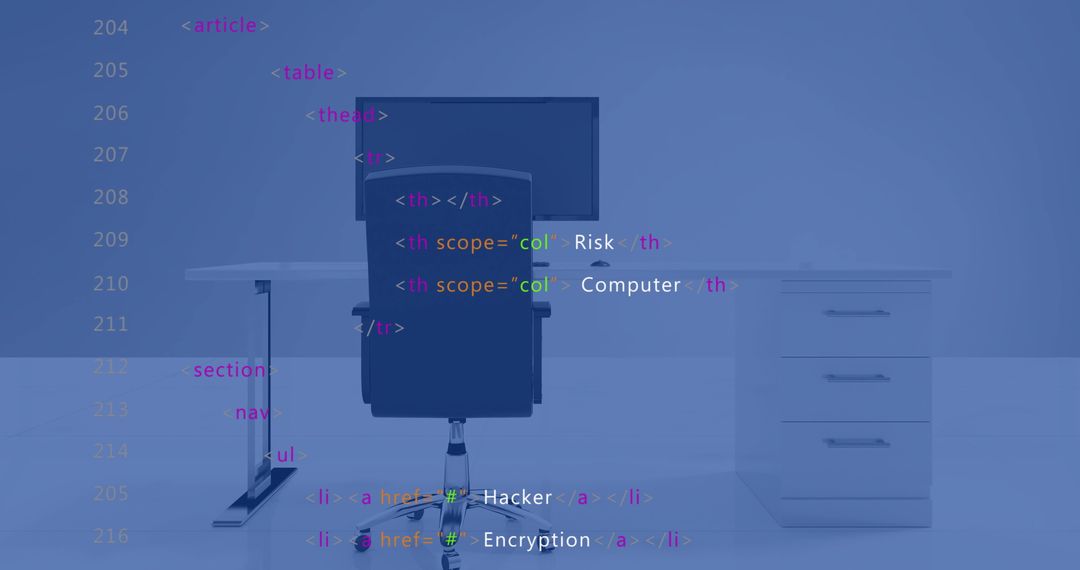 Abstract computer codes merging with office environment vision
