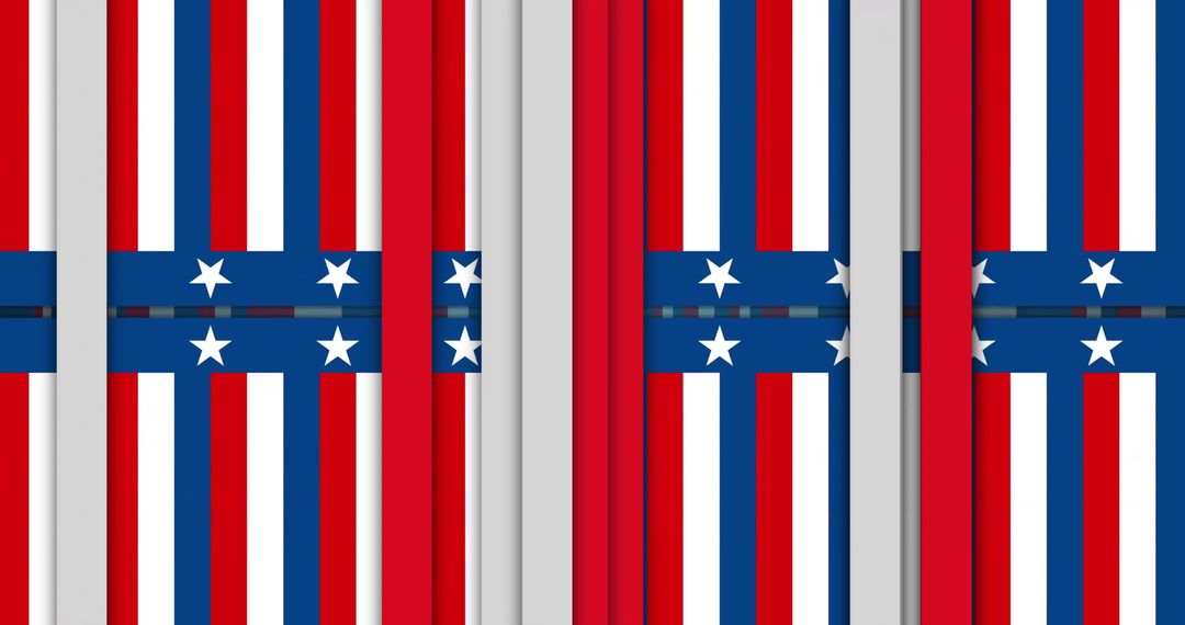 USA Flag Inspired Abstract Design with Stripes and Stars Pattern