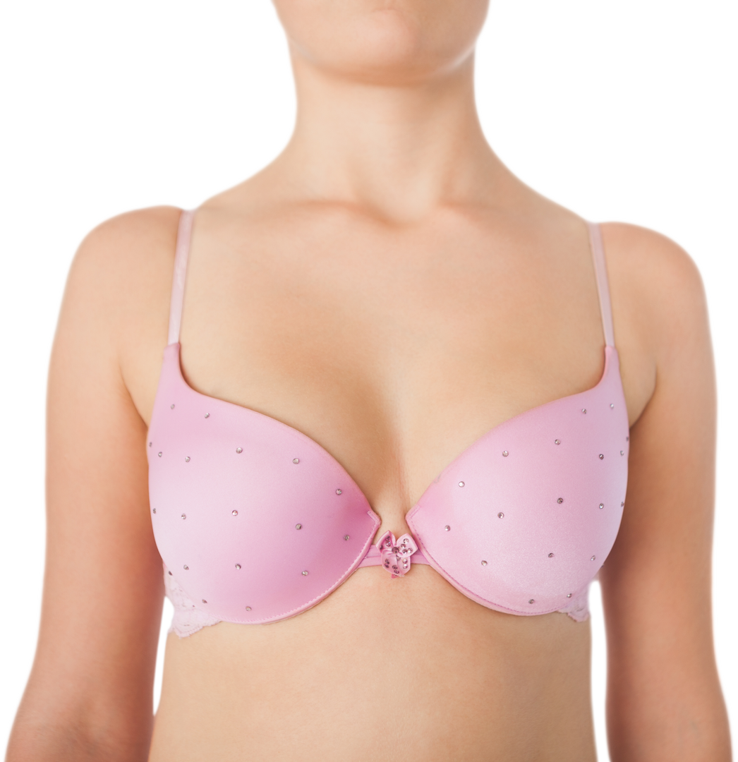 Midsection of Woman Wearing Pink Bra for Breast Cancer Awareness on Transparent Background - Download Free Stock Images Pikwizard.com