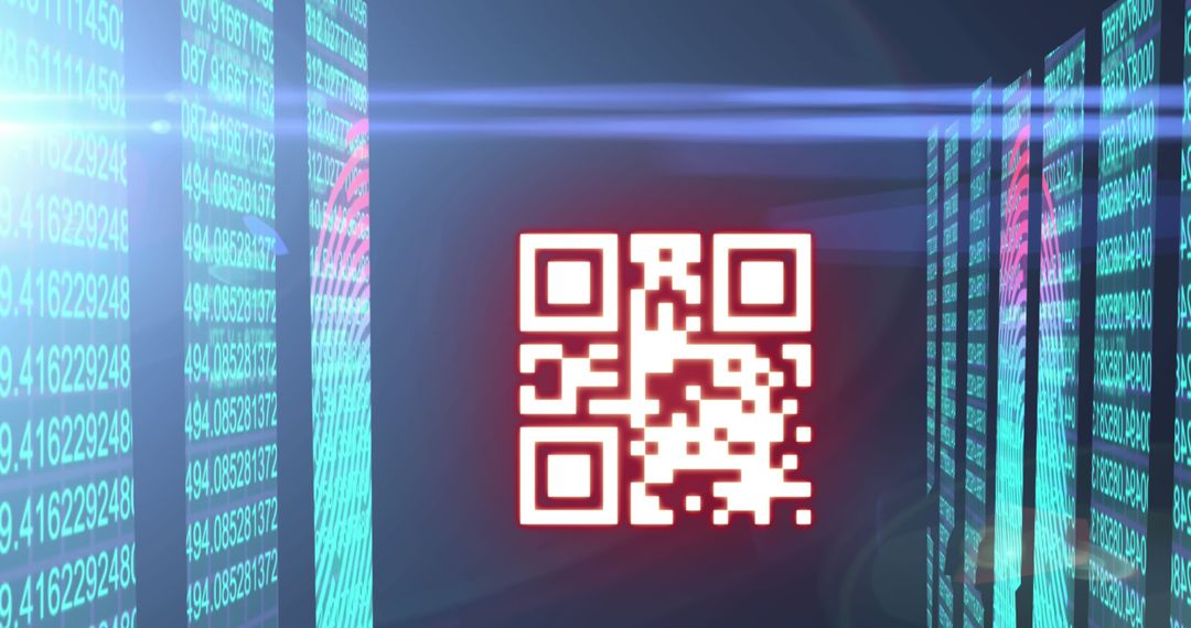 Futuristic QR Code with Digital Fingerprint Technology