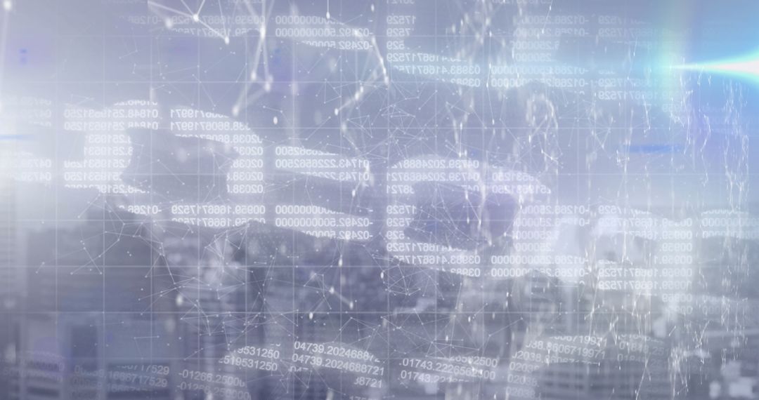 Futuristic Data Security with Cityscape Overlay