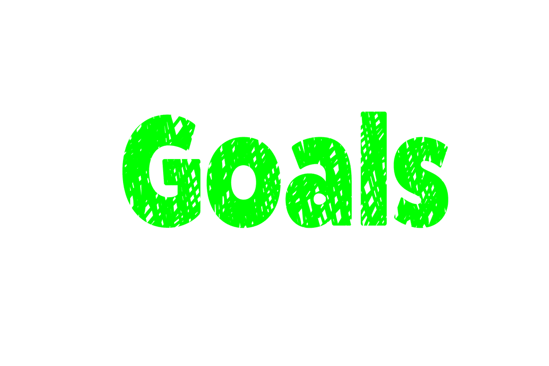 Bold Green Goals Text on Transparent Background