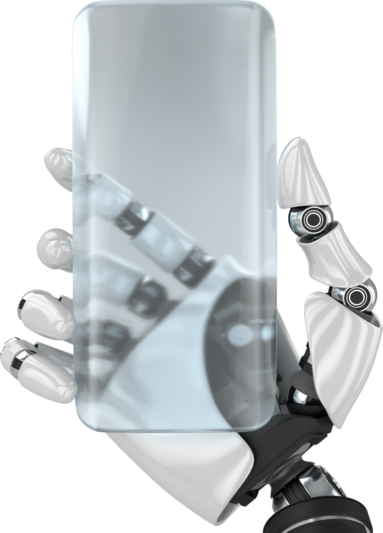 Robotic Hand Holding Transparent Smartphone in Futuristic Technology Concept - Download Free Stock Images Pikwizard.com