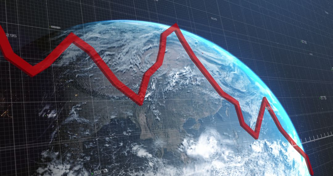 Global Financial Trends Analyzed over Earth Viewed from Space