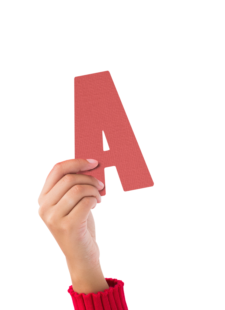 Transparent Hand Holding Red Letter A Against Clear Background - Download Free Stock Images Pikwizard.com