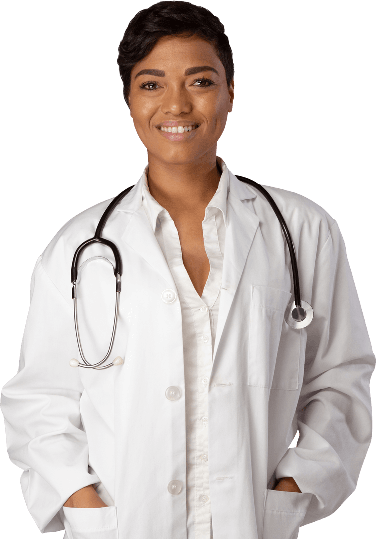 Transparent Image of Confident Nurse with Stethoscope