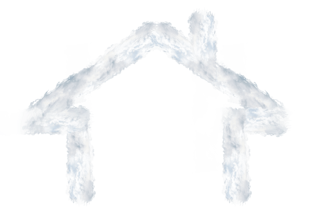 Transparent Cloud House Symbol on Isolated Background