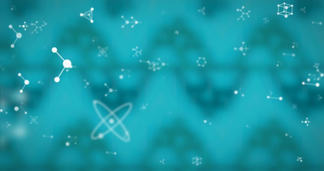 Abstract Molecular Structures on Blue Gradient Background