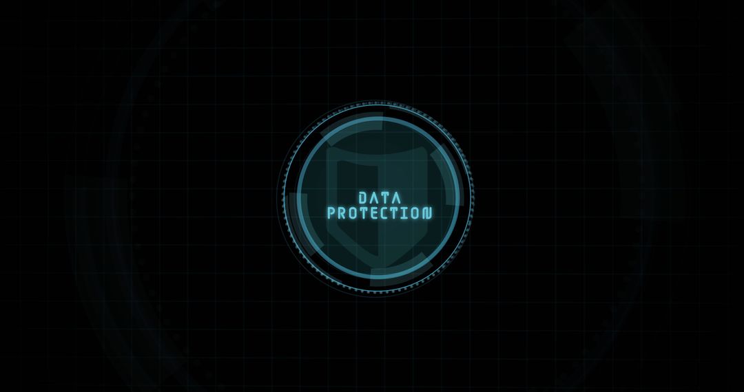 Digital Data Protection Shield Interface With Text