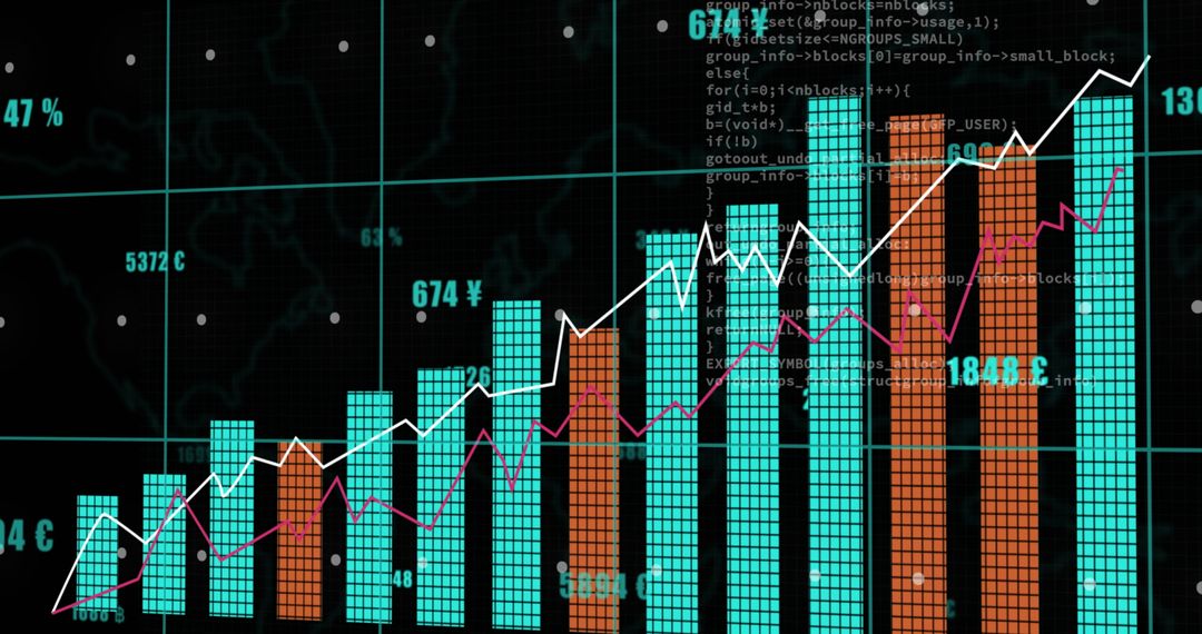 Digital Financial Graph Analysis with Data Interface - Free Images, Stock Photos and Pictures on Pikwizard.com