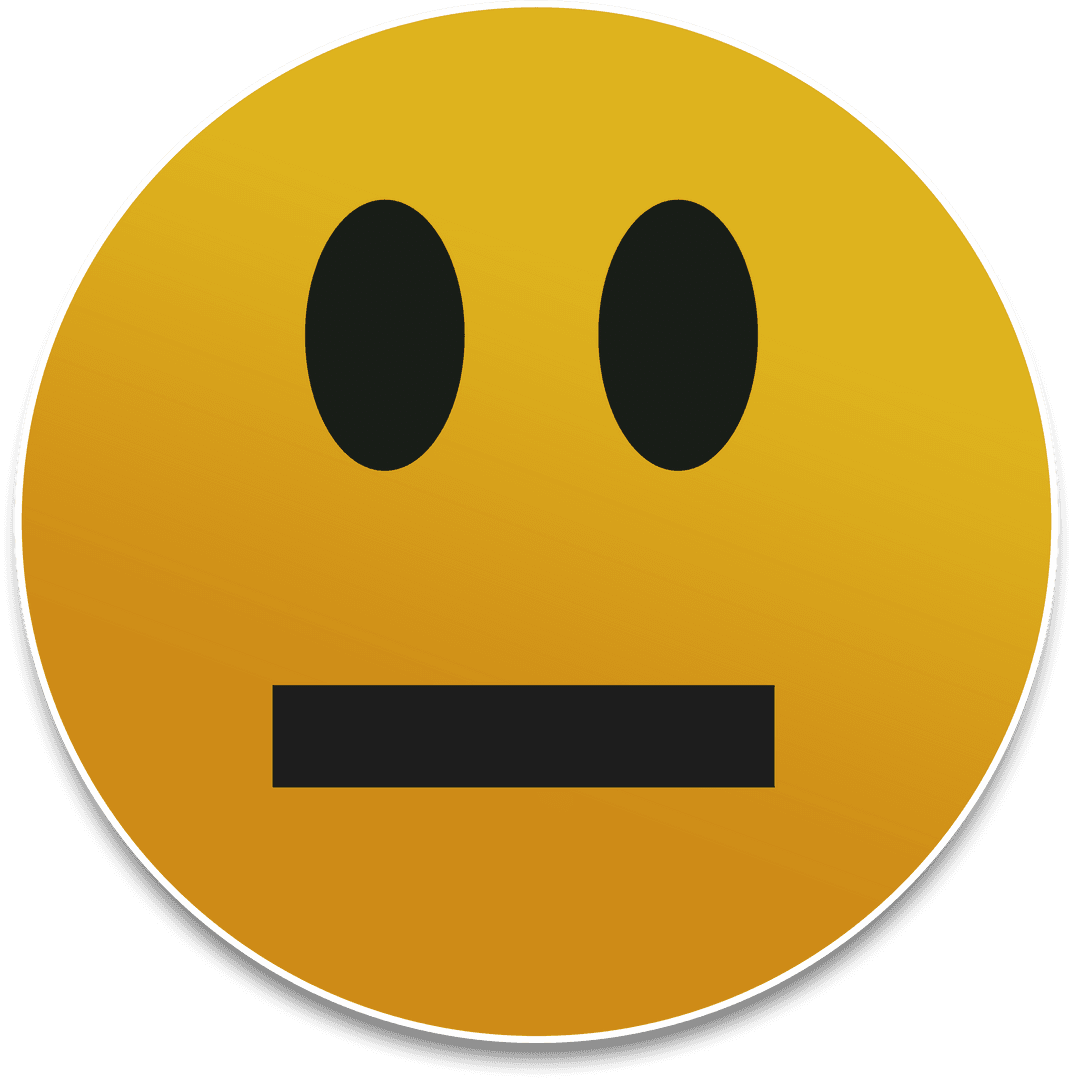 Sad Face Emoji on Transparent Background