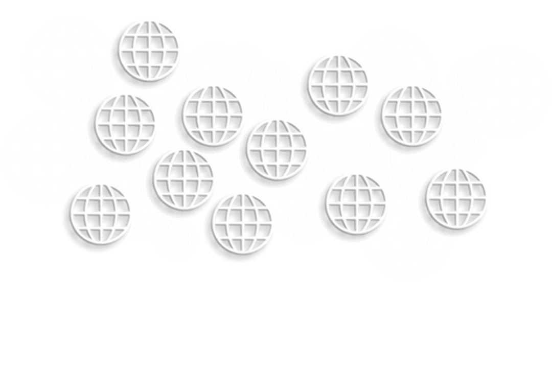 Global Network Globes on Transparent Background